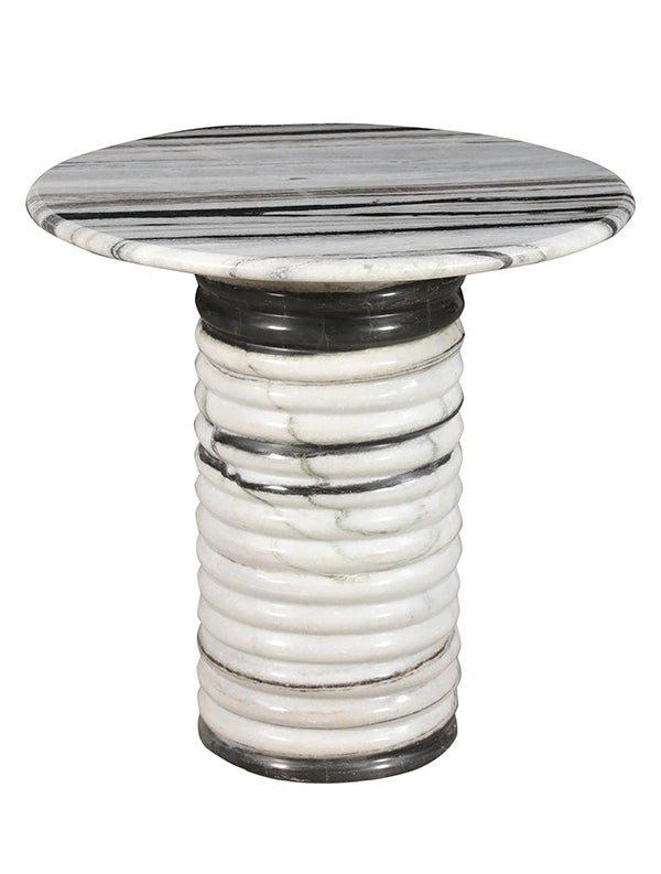 The Celestial Ribbed Marble Side Table