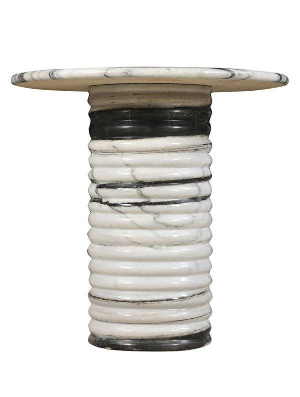 The Celestial Ribbed Marble Side Table
