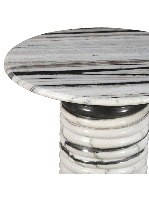 The Celestial Ribbed Marble Side Table