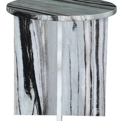 Elysian Black & White Veined Side Table second image