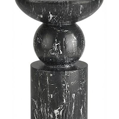 Nero Totem Orb-Core Solid Marble Side Table second image