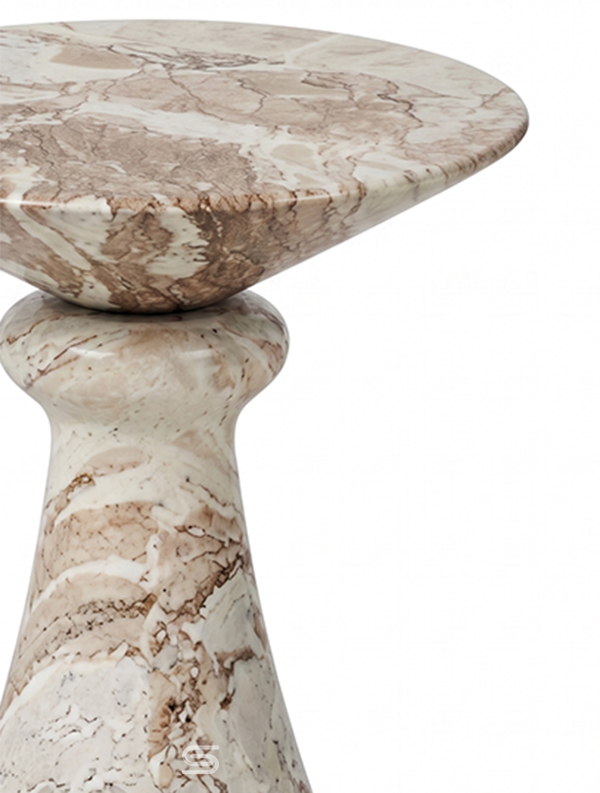 Calypso Hourglass Rose Marble Side Table
