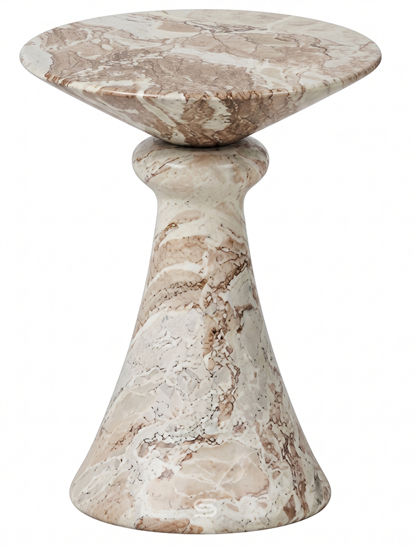 Calypso Hourglass Rose Marble Side Table