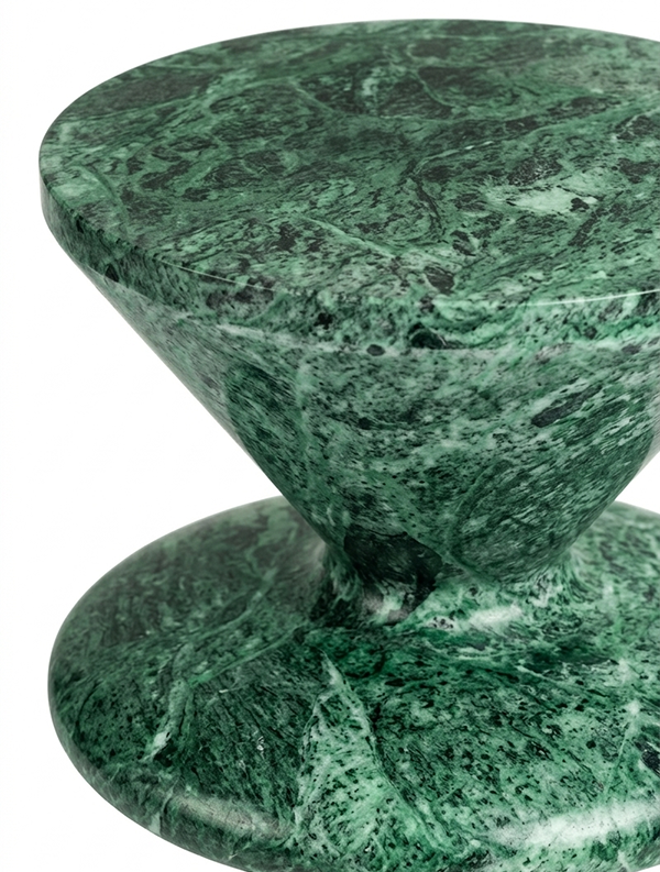 Esmeralda Tiered Hourglass Marble Side Table