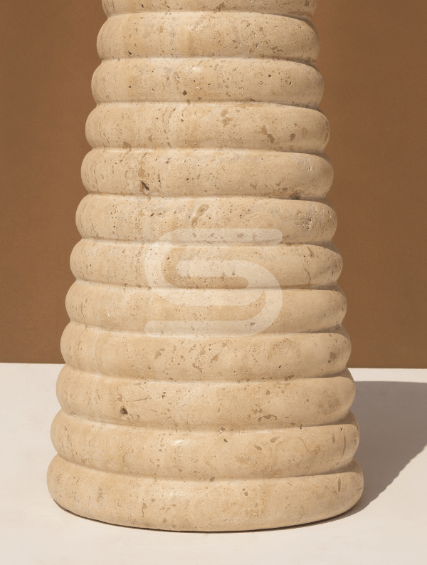 Cono Ringo Travertine Side Table