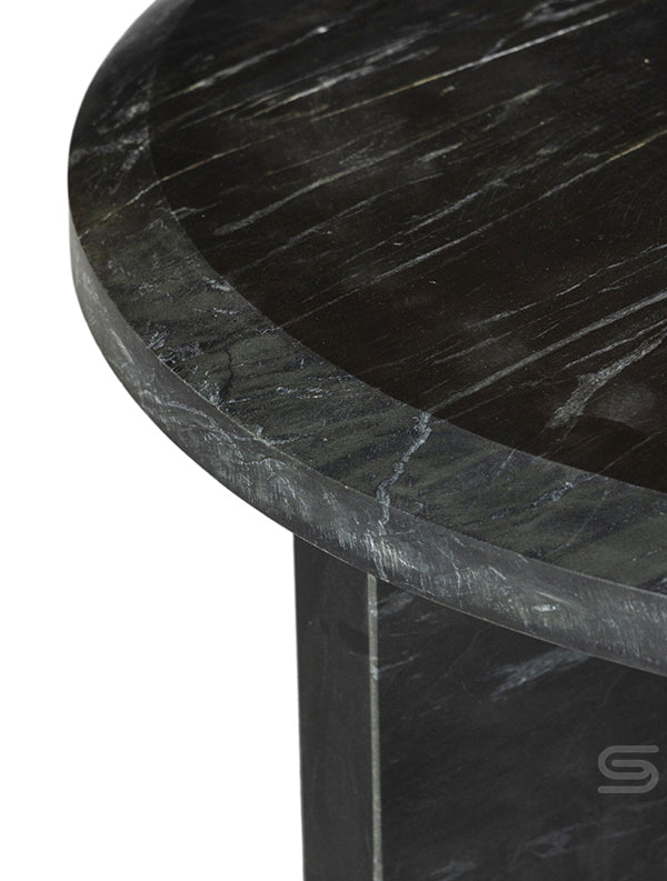 Eclipse Pillar Black Marble Coffee Table