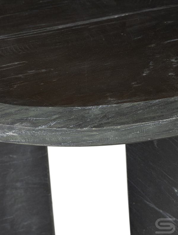 Eclipse Pillar Black Marble Coffee Table