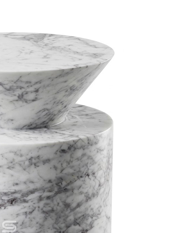 Novaro White Marble Side Table