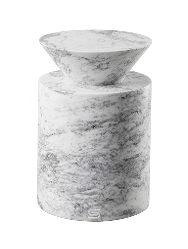 Novaro White Marble Side Table