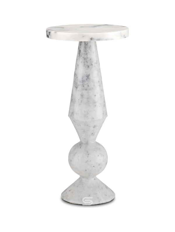 Aura Geometric Solid Marble Side Table