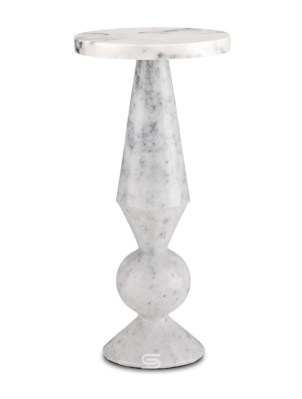 Aura Geometric Solid Marble Side Table