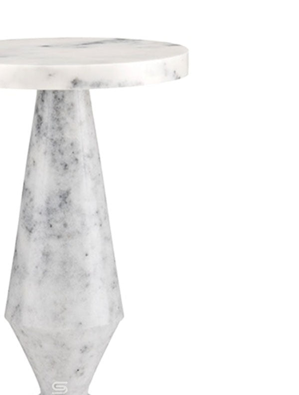 Aura Geometric Solid Marble Side Table