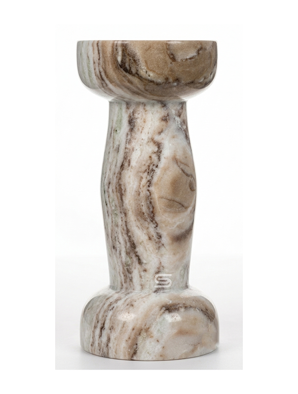 Juno Fluted Hourglass Marble Accent Side Table
