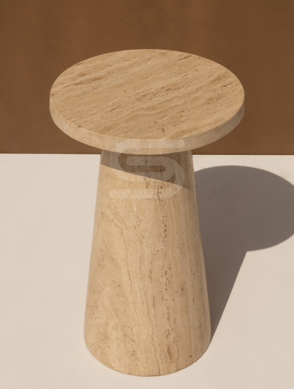 Cono Classic Travertine Side Table