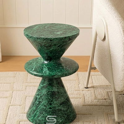 Esmeralda Tiered Hourglass Marble Side Table