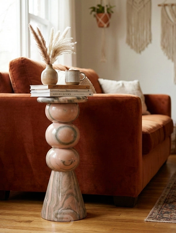 Totem Marble Accent Table