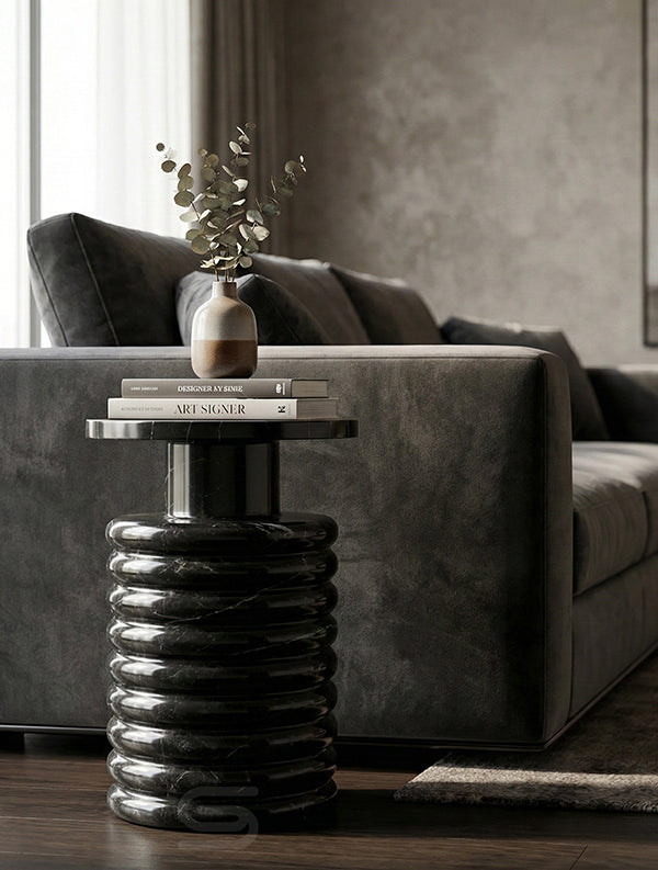Ribbed Noir Side Table