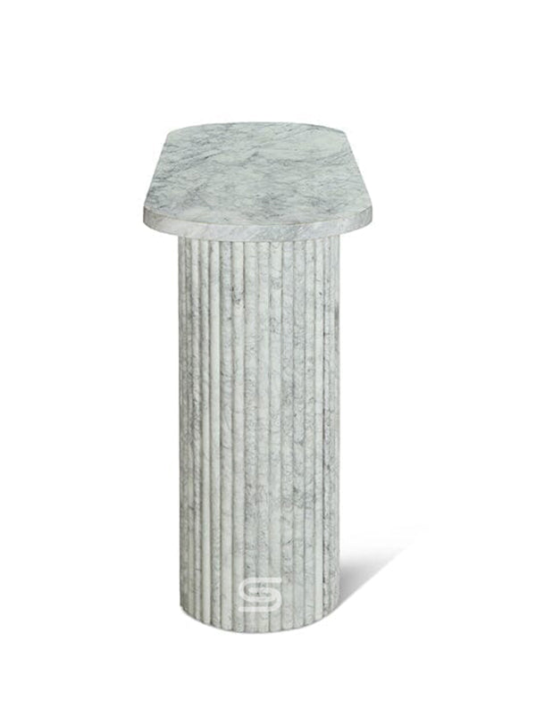 Augusta Fluted Double-Pedestal Marble Console Table