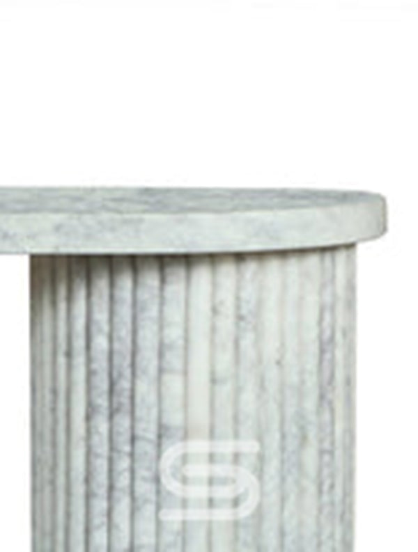 Augusta Fluted Double-Pedestal Marble Console Table