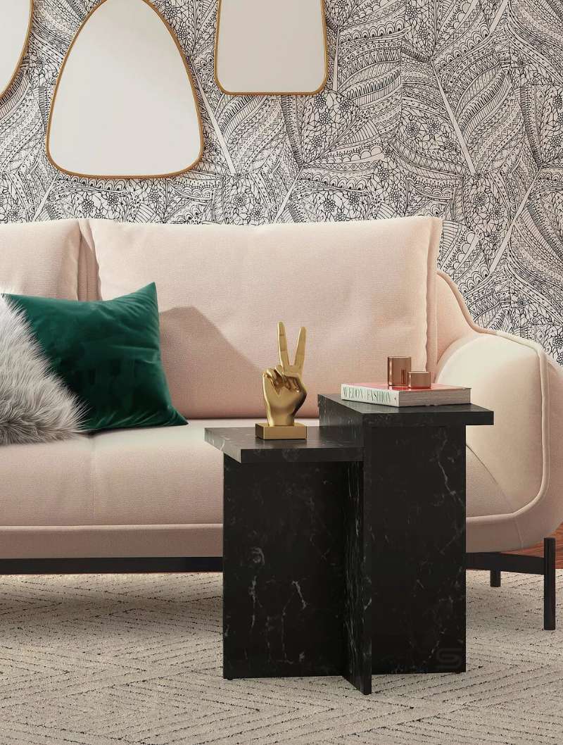 Black Fold Side Table