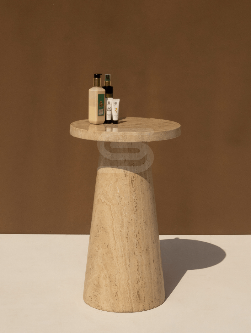 Cono Classic Travertine Side Table