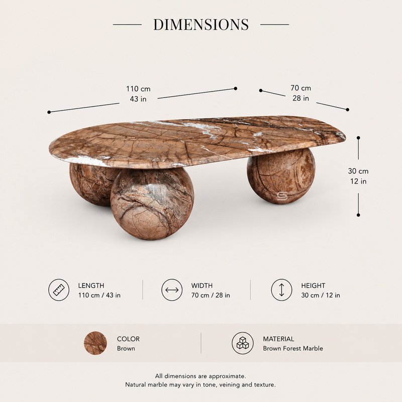 Terra Sphere Brown Marble Coffee Table