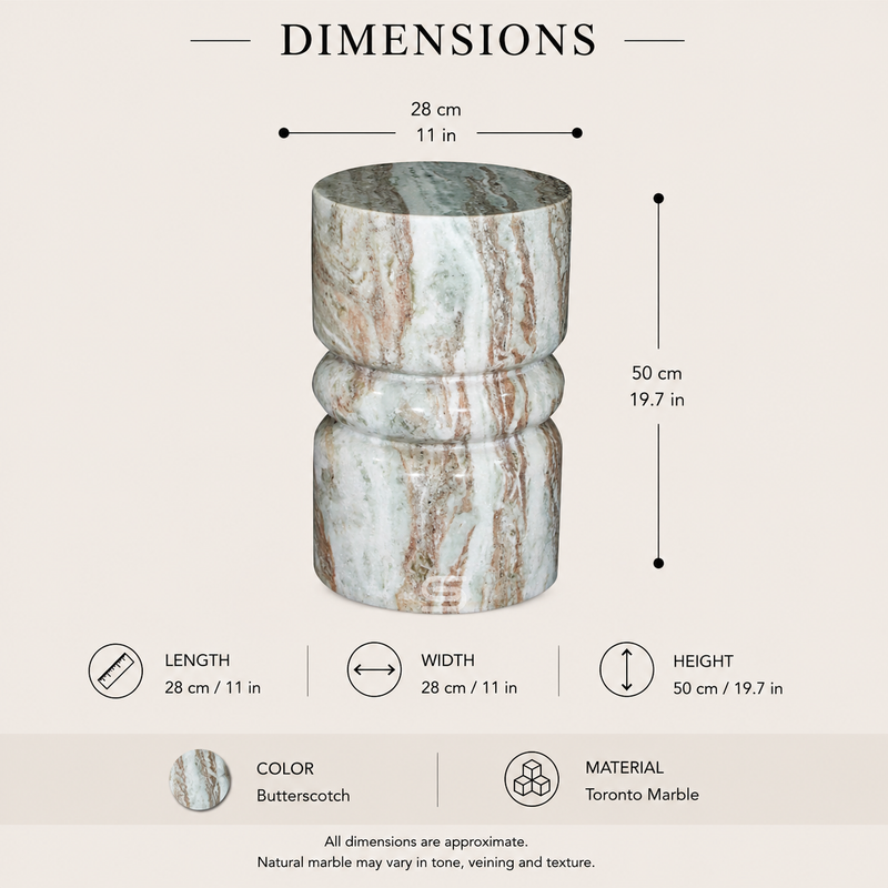 Solstice Butterscotch Marble Side Table