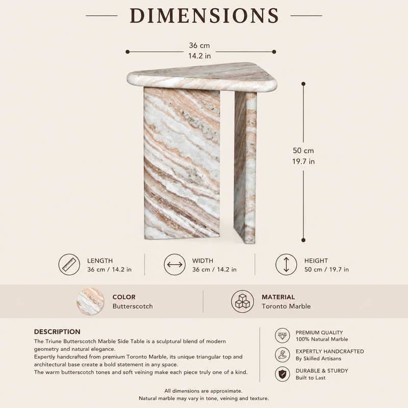 Virello Butterscotch Marble Side Table