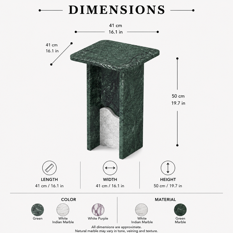 Verdora Green Marble Side Table