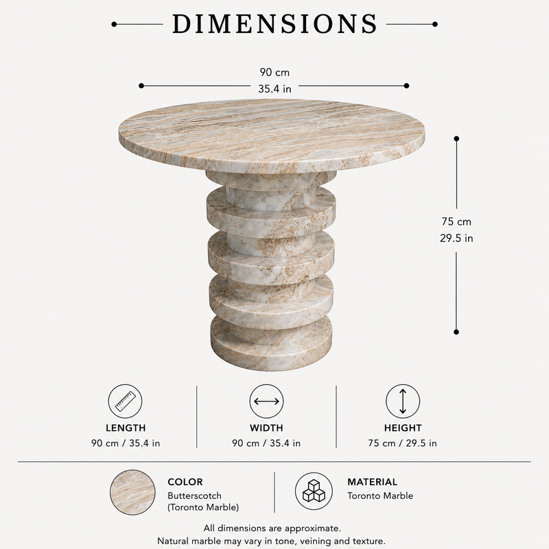Solterra Butterscotch Marble Dining Table