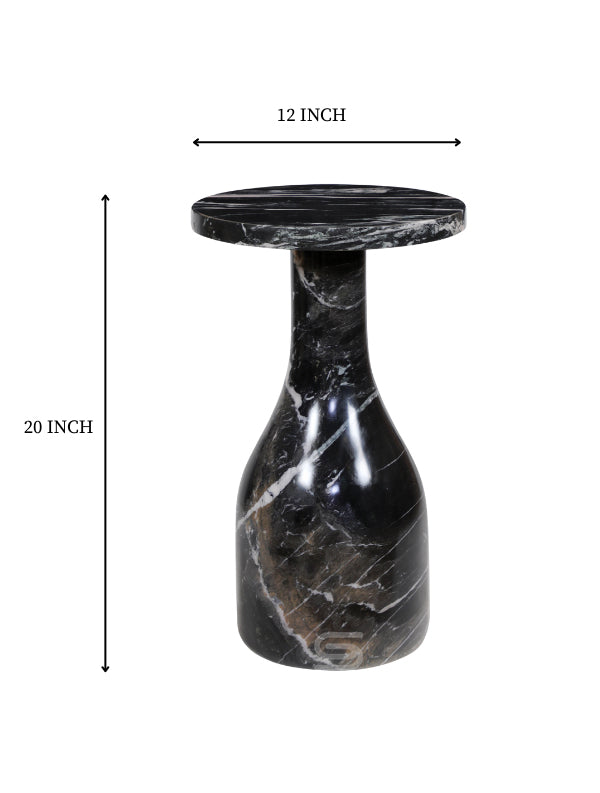 Obsidian Column Side Table