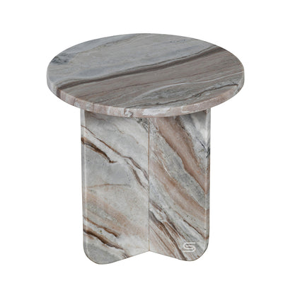 Organic Vein Round Pedestal Side Table second image