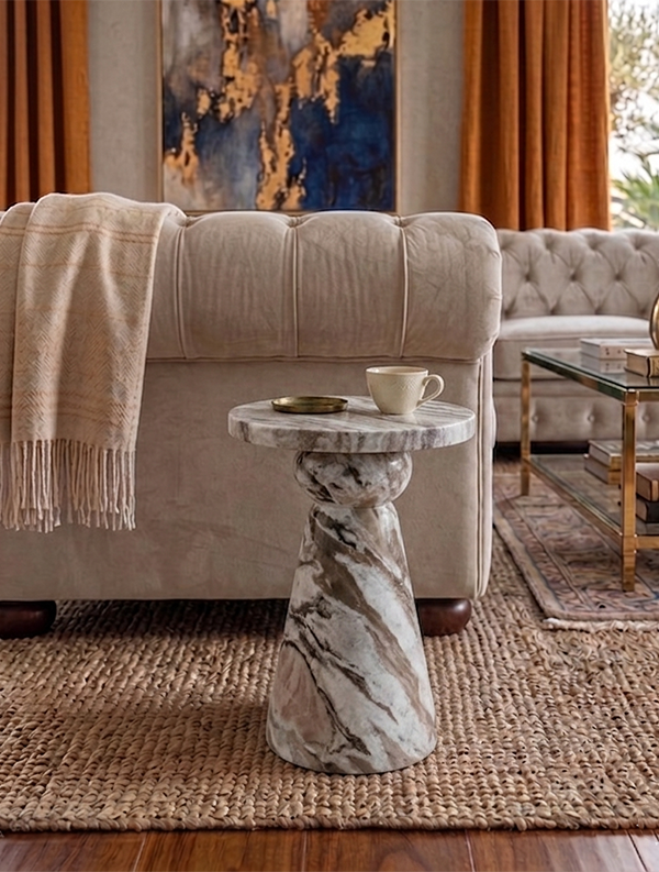 Travion Marble Side Table