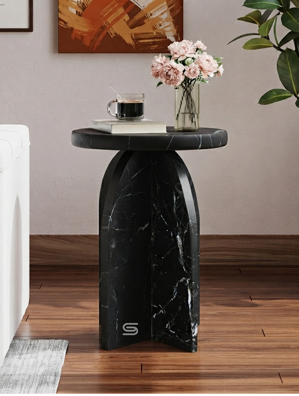 Cavaro Black Marble Side Table
