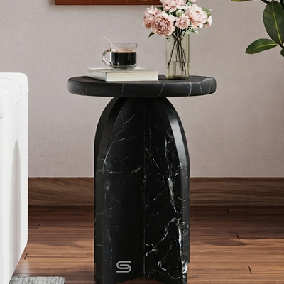 Cavaro Black Marble Side Table