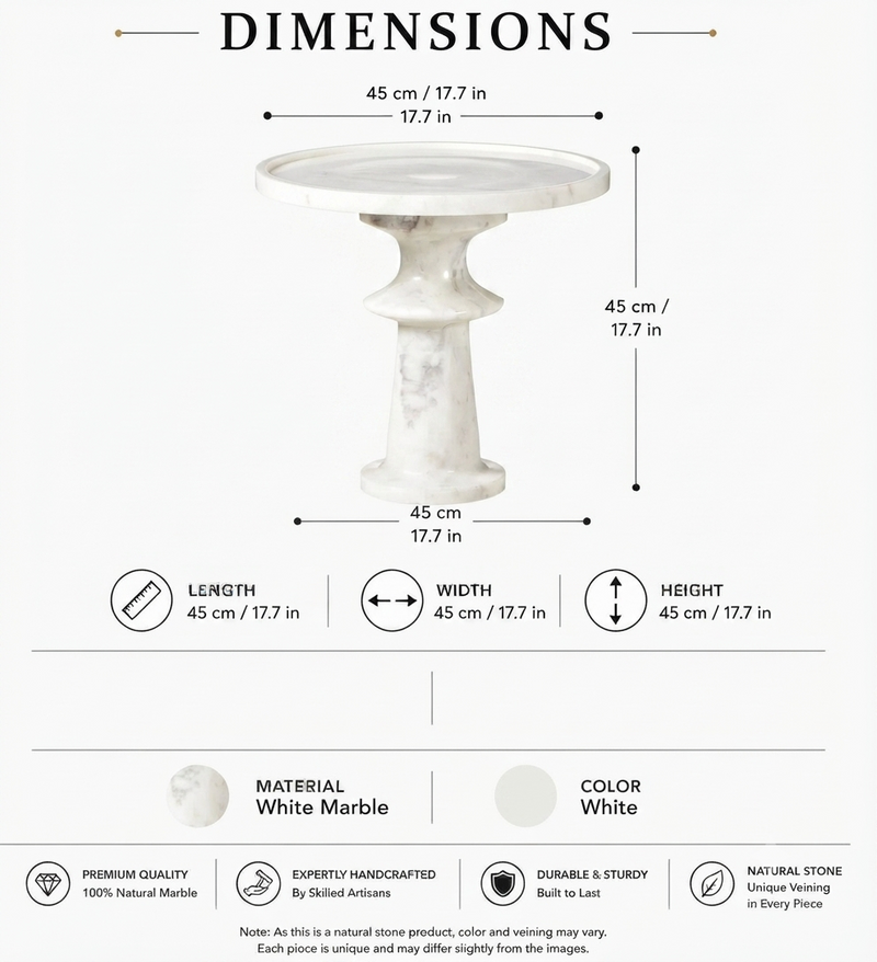 Sculpt Marble Pedestal Table