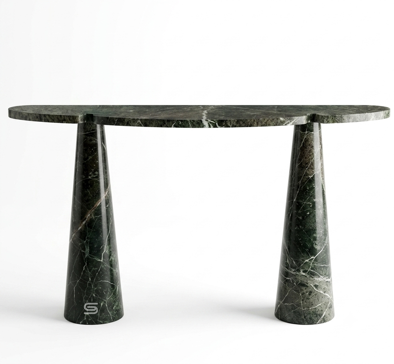 The Conic Green Stone Console Table