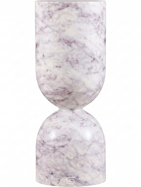 Atlas Monolith Asymmetric Hourglass Marble Accent Table