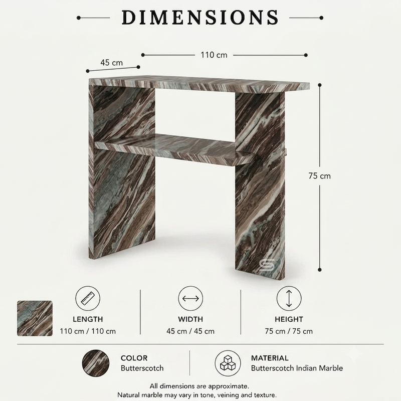 Nexus Asymmetric Marble Console Table