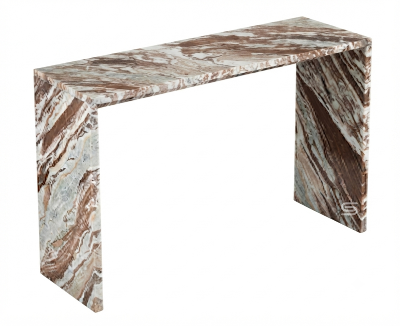 Travertine Horizon Bridge Console Table