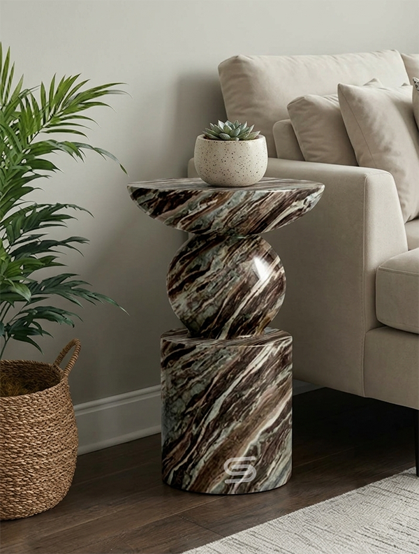 Petra Totem Marble Side Table