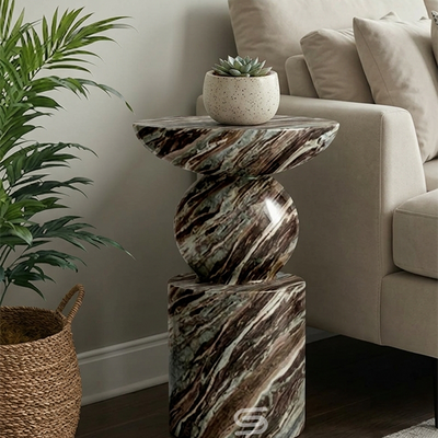 Petra Totem Marble Side Table