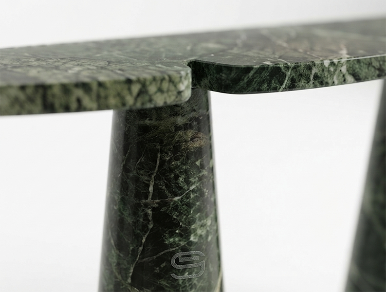 The Conic Green Stone Console Table