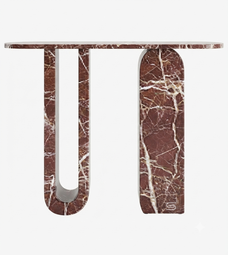 The Marquina Red Geometric Console