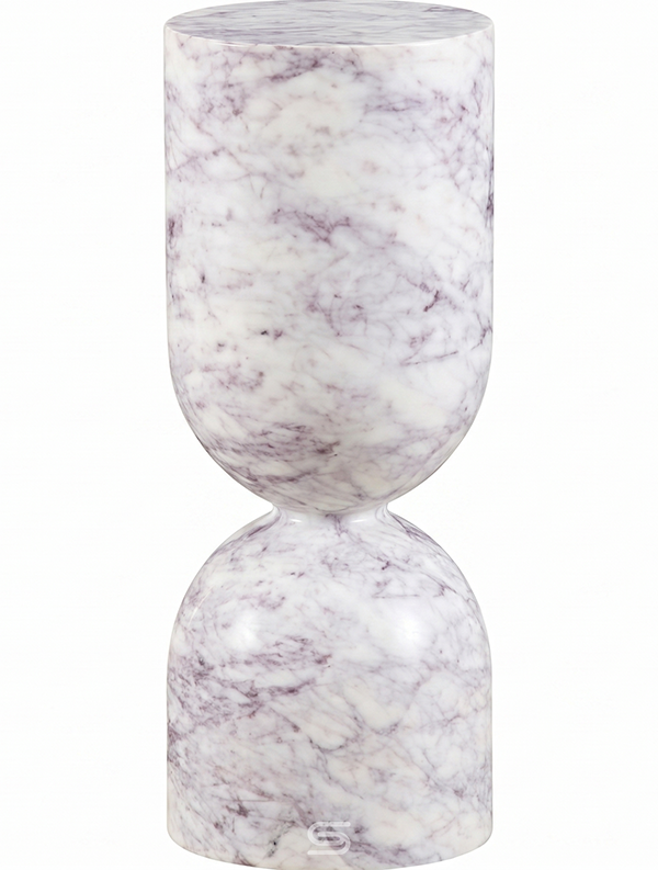 Atlas Monolith Asymmetric Hourglass Marble Accent Table