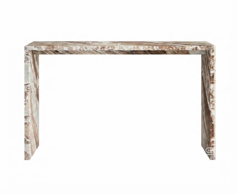 Travertine Horizon Bridge Console Table