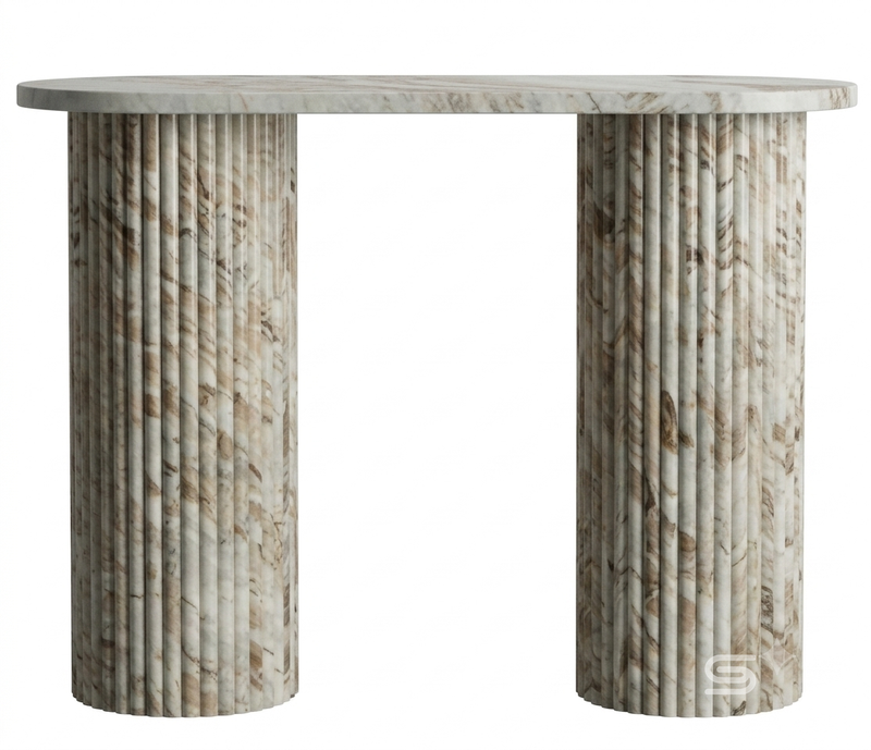 Siena Fluted Double-Pedestal Console Table