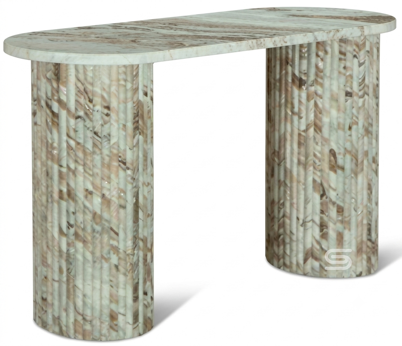 Siena Fluted Double-Pedestal Console Table