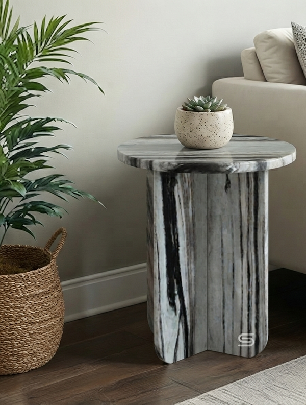 Elysian Black & White Veined Side Table
