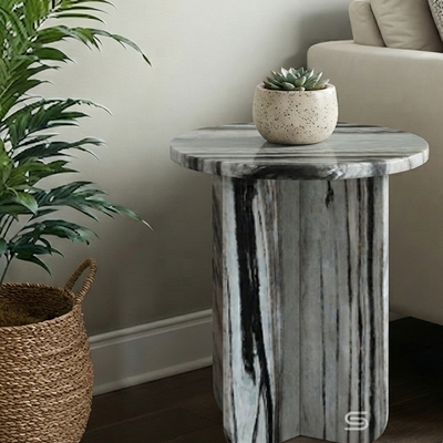 Elysian Black & White Veined Side Table